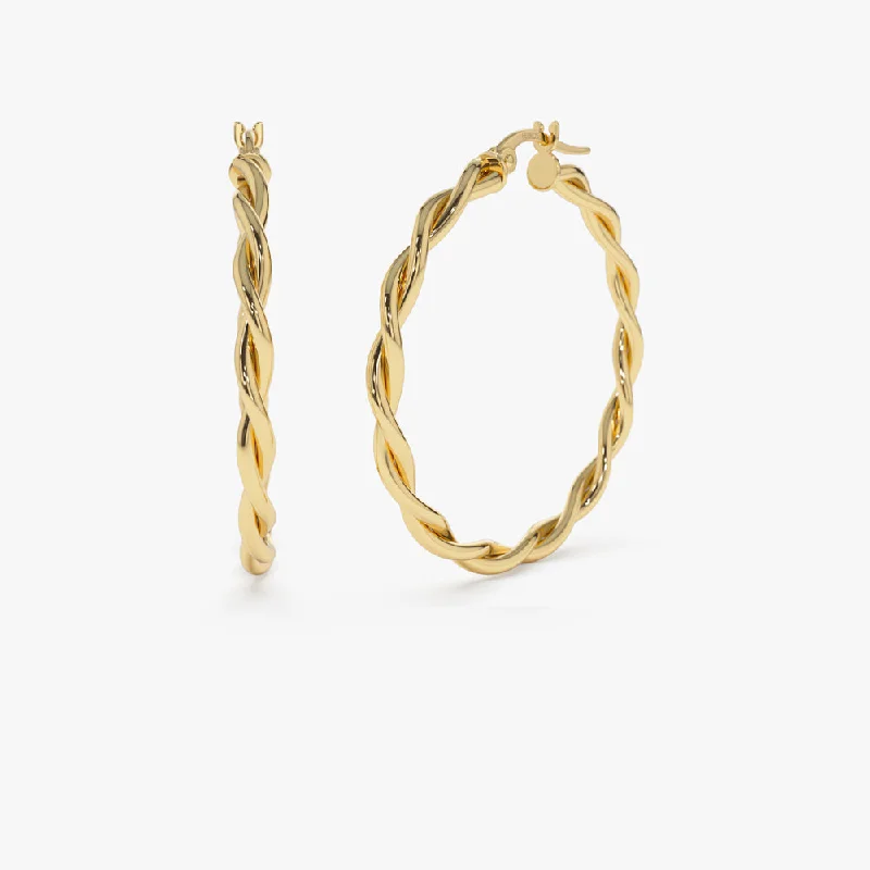 14k Twist Earrings 40MM