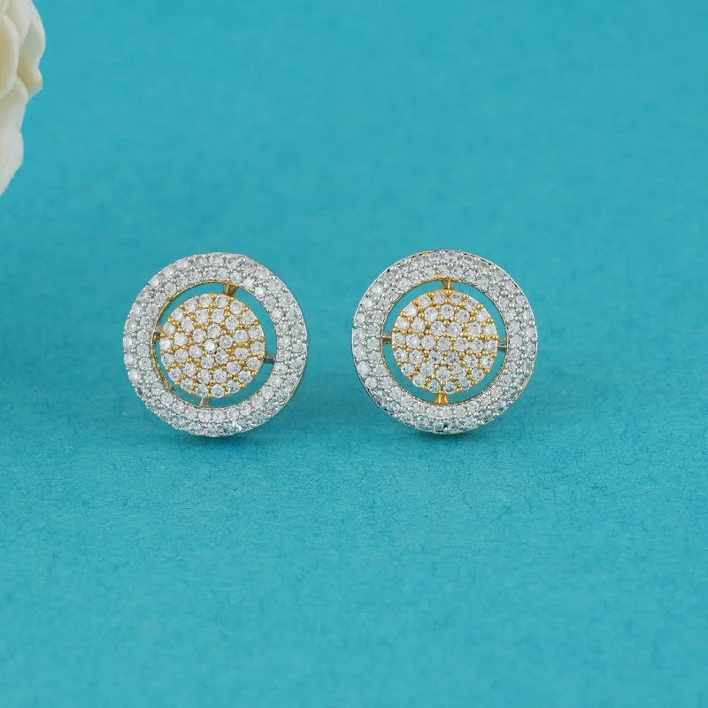 CUTE CZ NAKSHATRA ROUND STUD EARRING