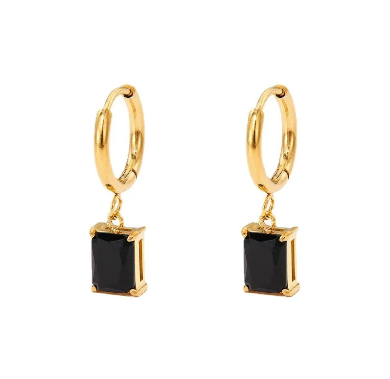 Onyx Hoop Earrings