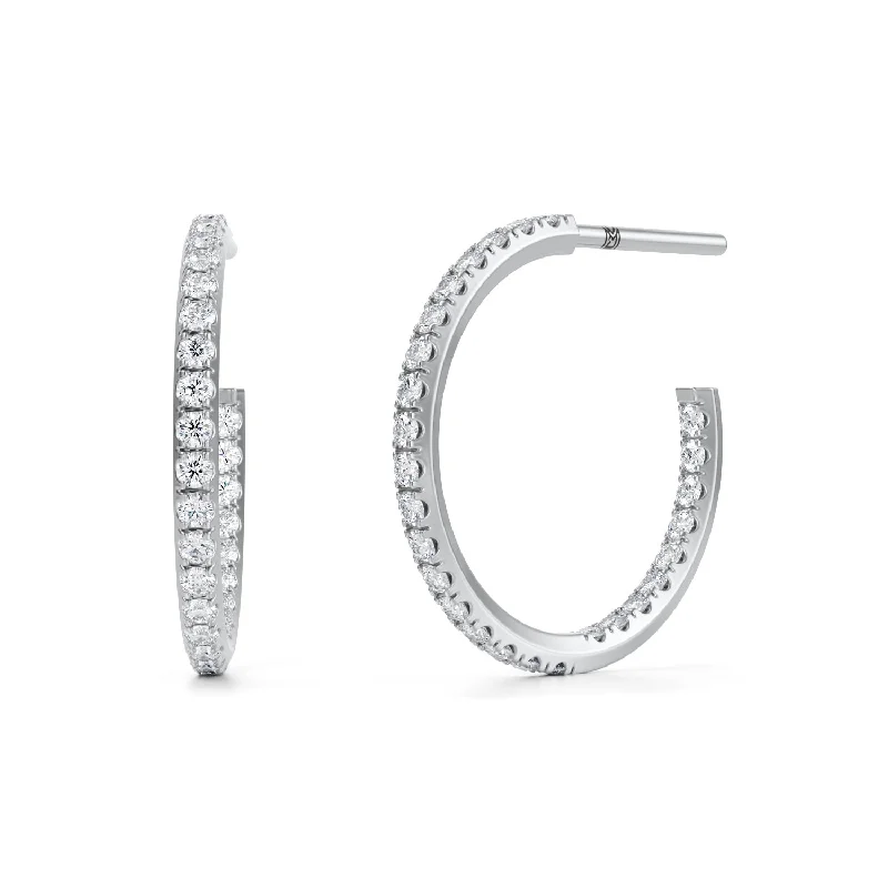 1/2 Carat Round Open Hoop Earrings