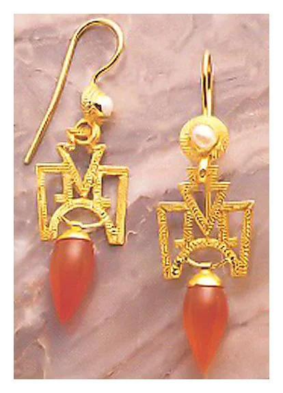 Russian Deco Carnelian Earrings