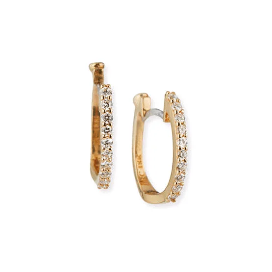 Roberto Coin 18K Rose Gold Diamond Huggie Hoops