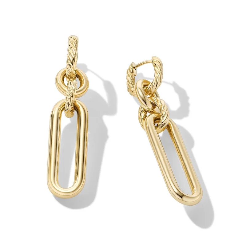 Lexington Double Link Drop Earrings in 18K Yellow Gold