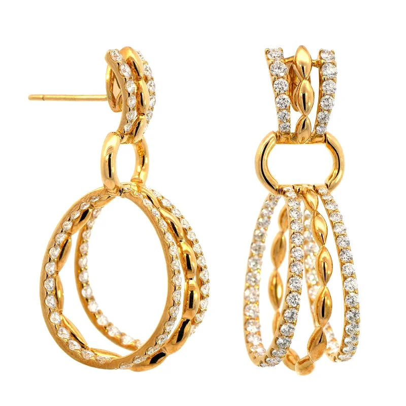 Etho Maria 18K Yellow Gold and Diamond Drop Earrings