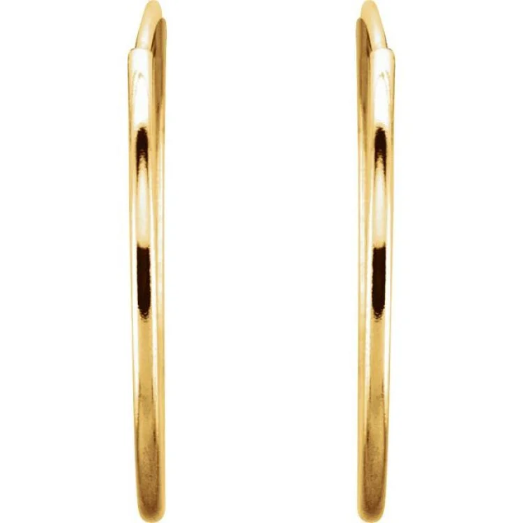 14K Yellow 20 mm Endless Hoop Earrings