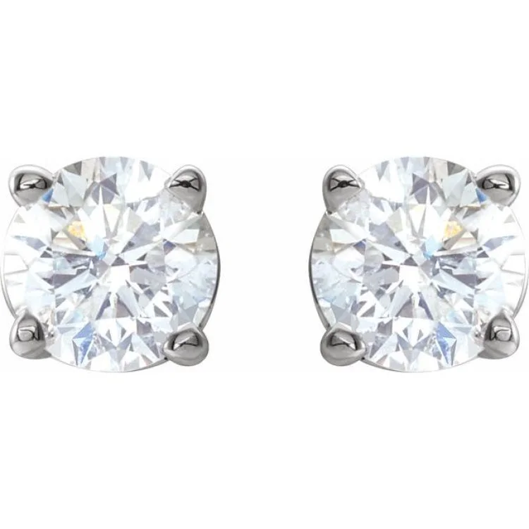 14K White 1/2 CTW Natural Diamond Stud Earrings with Friction Post