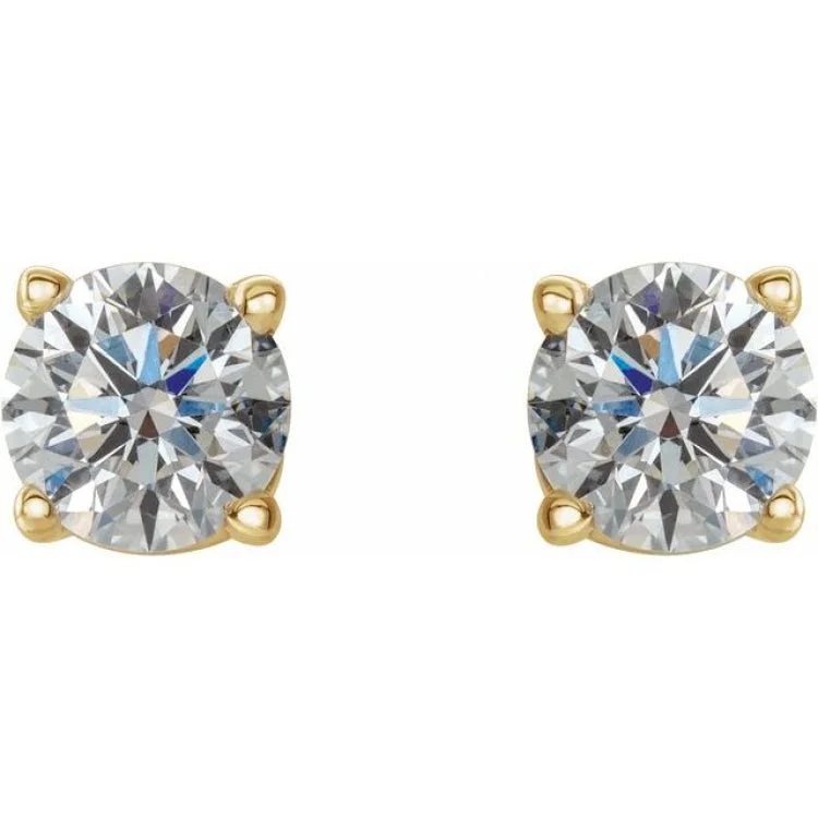 14K Yellow 1/2 CTW Natural Diamond Stud Earrings with Friction Post