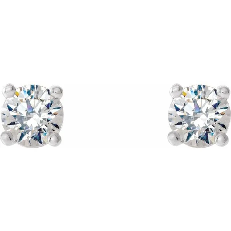 14K White 1/2 CTW Natural Diamond Cocktail-Style Threaded Post Earrings