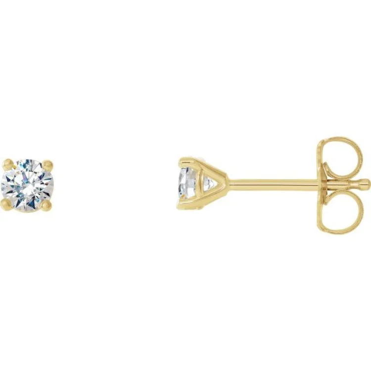 14K Yellow 1/8 CTW Natural Diamond Cocktail-Style Friction Post Earrings