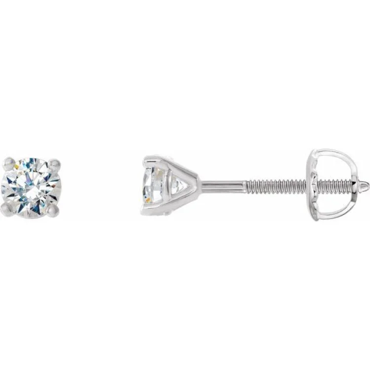 Sterling Silver 1/8 CTW Natural Diamond Cocktail-Style Threaded Post Earrings