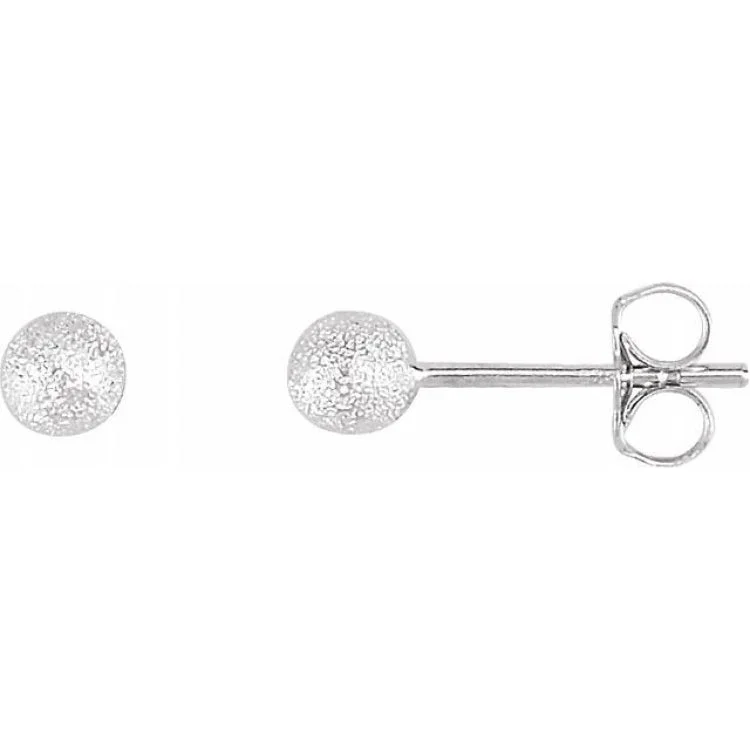 Sterling Silver 4 mm Stardust Ball Earrings