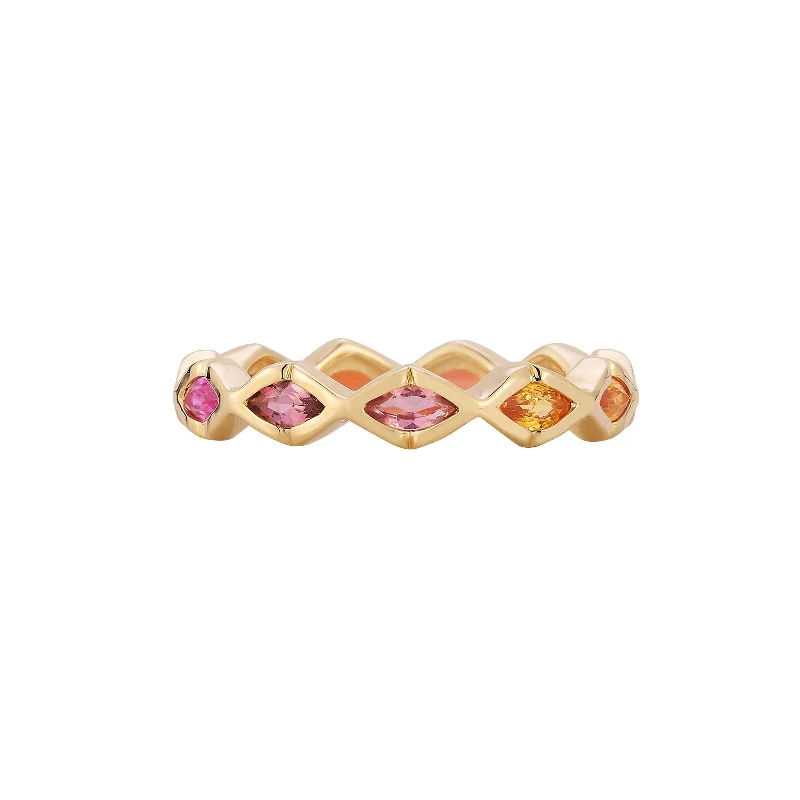 Sunrise Dreamscapes Stacking Ring - Multicolor Sapphire