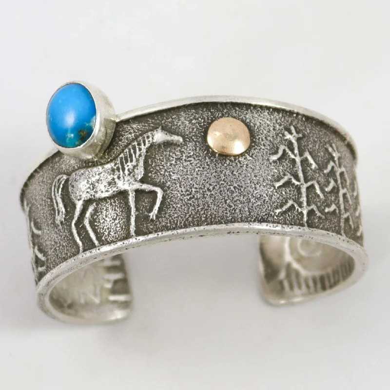 Fox Turquoise Horse Cuff