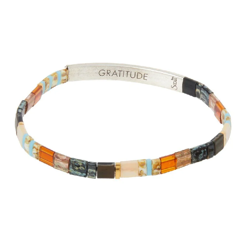 Good Karma Gratitude Miyuki Bracelet- Earth/Sky/Silver