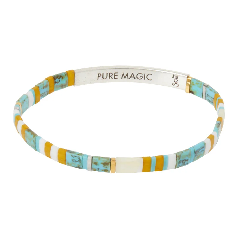 Good Karma Pure Magic Miyuki Bracelet- Turquoise/Silver