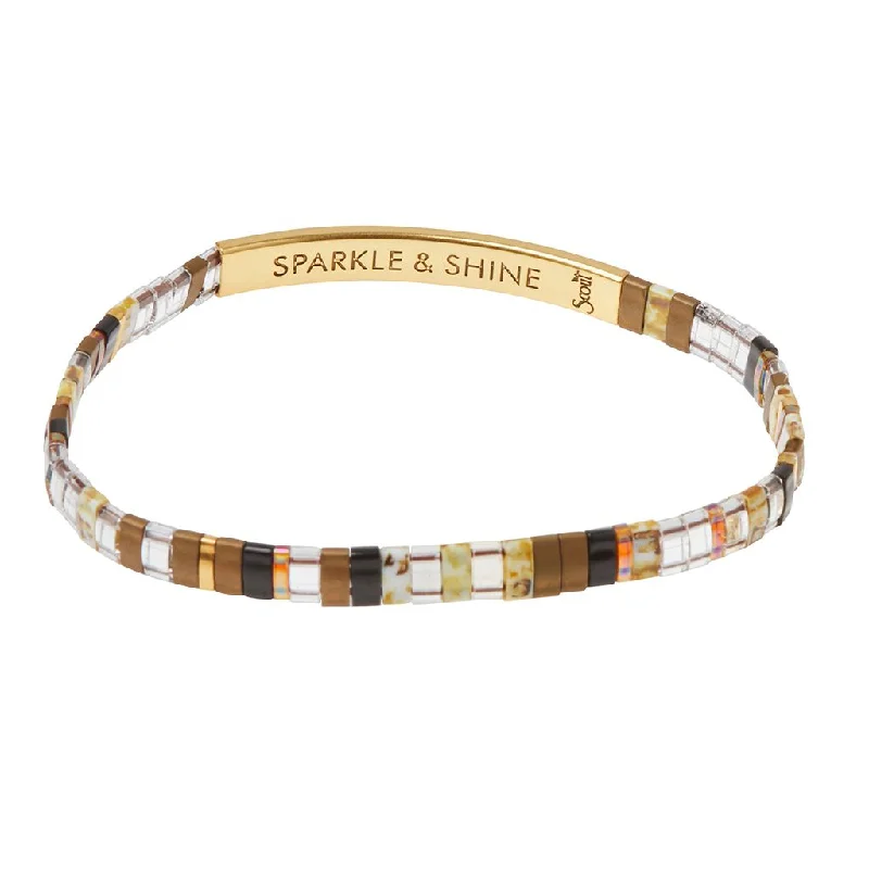 Good Karma Sparkle & Shine Miyuki Bracelet- Topaz/Gold