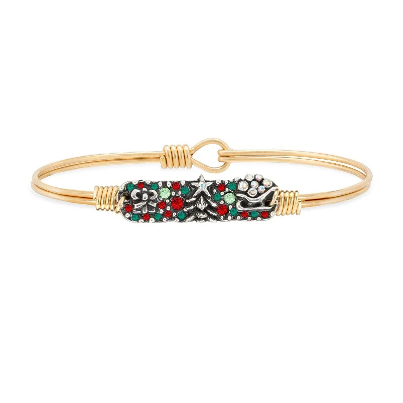 Holiday Medley Brass Bangle Bracelet