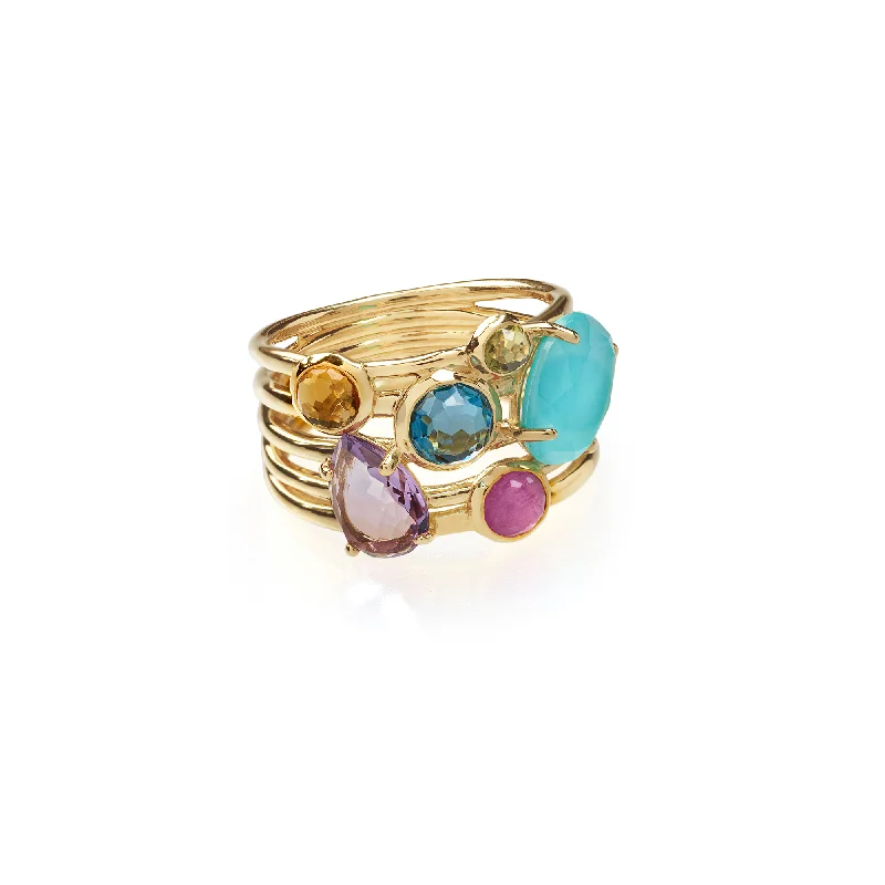 IPPOLITA Rock Candy Gelato 6-Stone Cluster Ring in Summer Rainbow