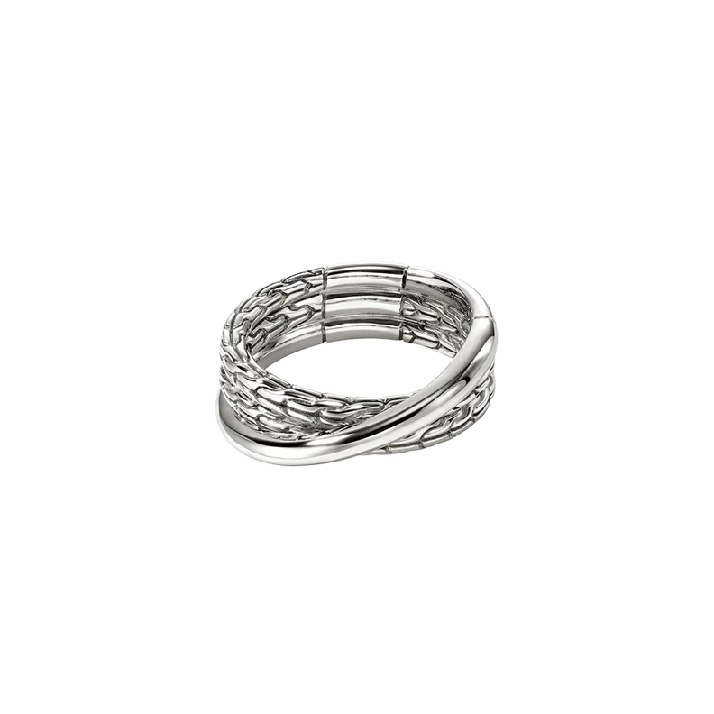 John Hardy Essentials Sterling Silver Crossover Ring, 7.5mm