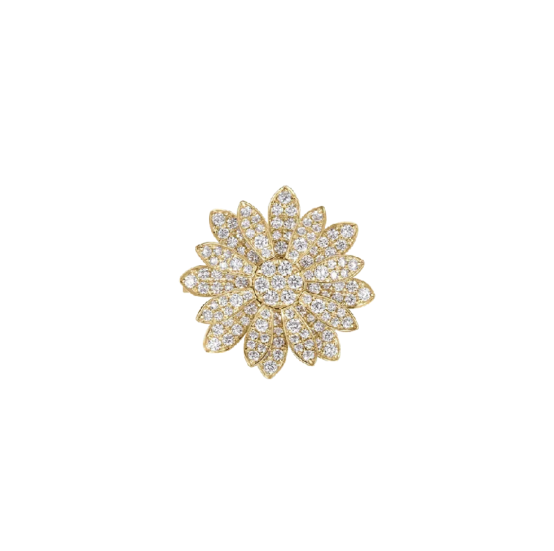 Roberto Coin Margherita Yellow Gold Diamond Flower Ring