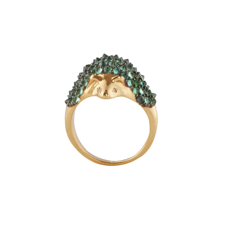 Emerald Porcupine Ring