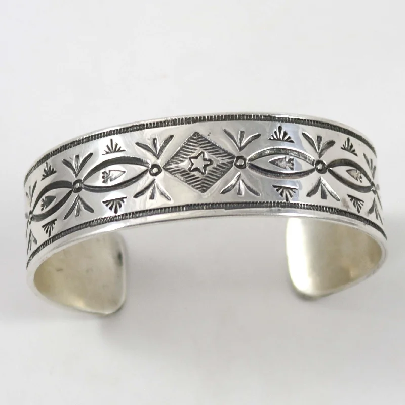 Stamped Silver Cuff