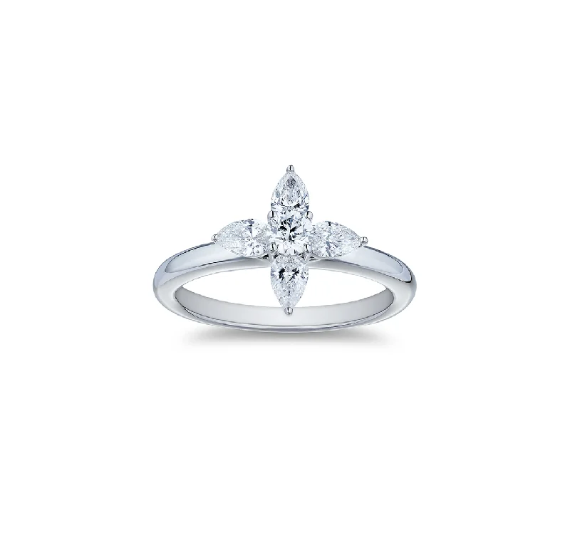 Sabel Collection White Gold Star Diamond Ring