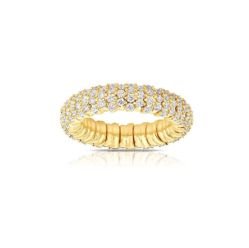 Sabel Collection Yellow Gold Multi-Row Diamond Eternity Ring