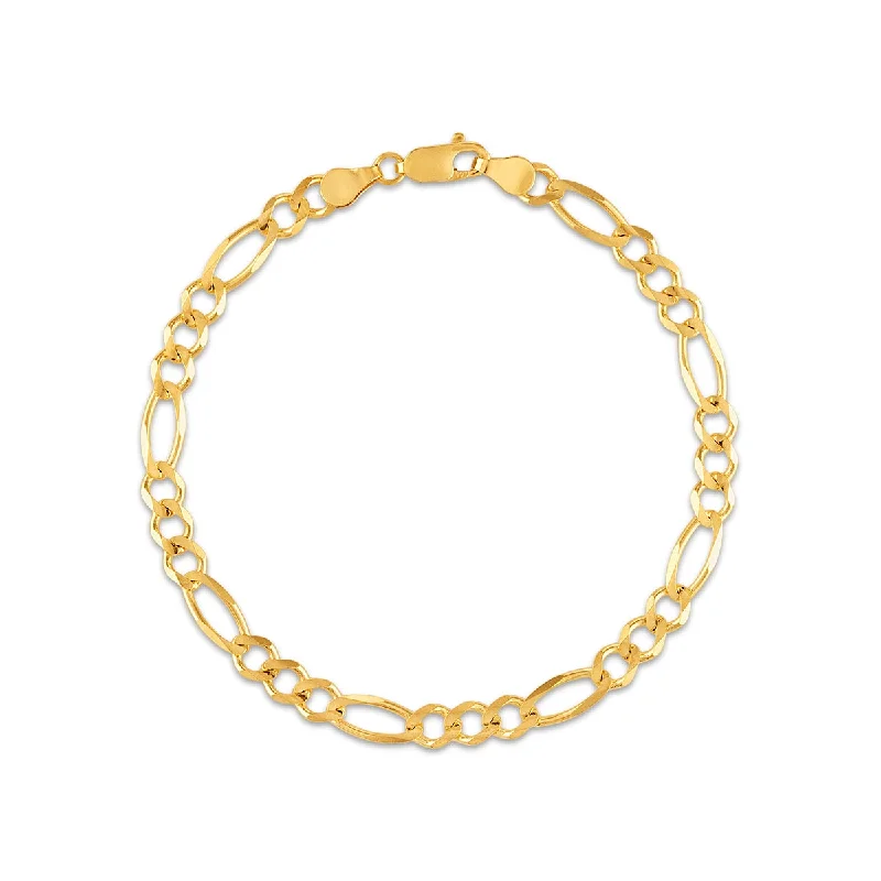 10KT Yellow Gold 8.5-inch 5.35MM Figaro Bracelet