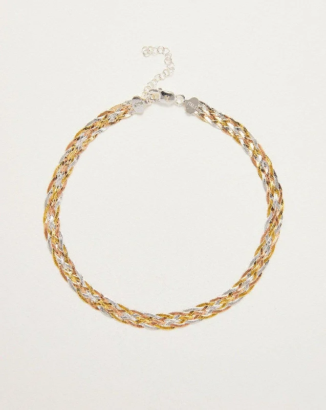 Braided Tricolor Herringbone Thick Chain