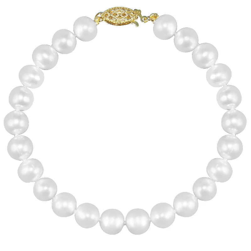 6MM Round Pearl 7.25-inch Bracelet in 14KT Yellow Gold