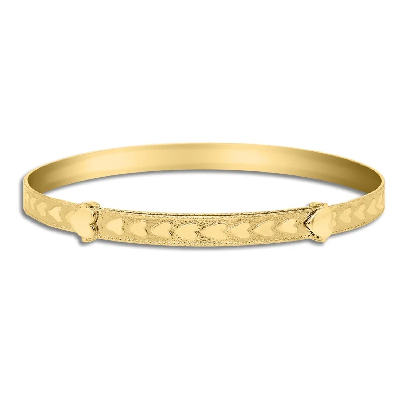 Kiddie Kraft 14KT Yellow Gold Heart Bangle Bracelet