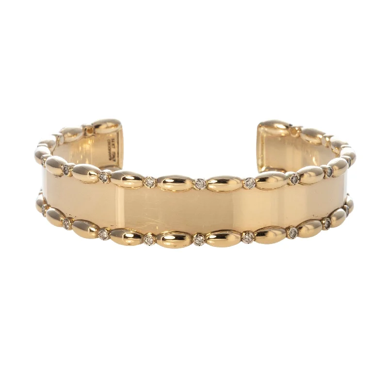 The Mary Collection Diamond Polished Oval Cuff Bracelet