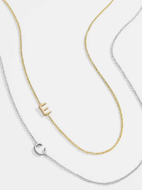 Maya Brenner Asymmetrical Custom Initial Necklace - One Character