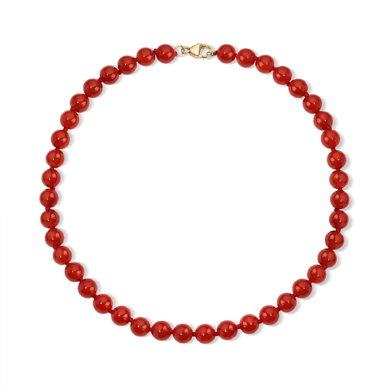 Red Agate Beaded Necklace