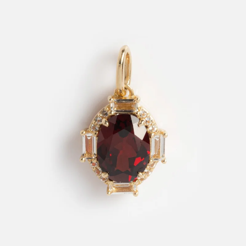 Solid Gold Vintage Inspired Birthstone Charm