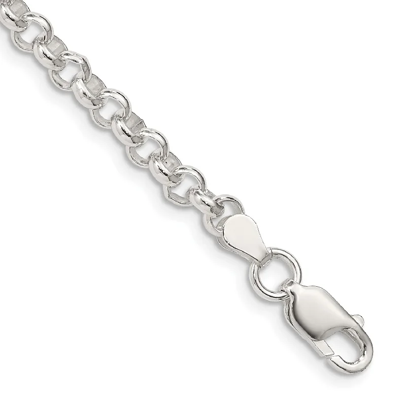 Sterling Silver 4.75mm Half Round Belcher Bracelet