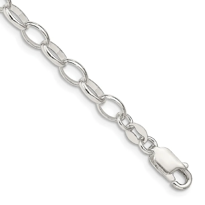 Sterling Silver 8-inch 5MM Rolo Lobster Clasp Bracelet