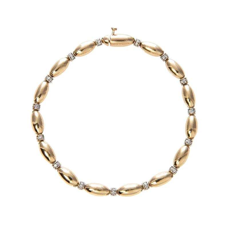 The Mary Collection Diamond Polished Oval Bracelet