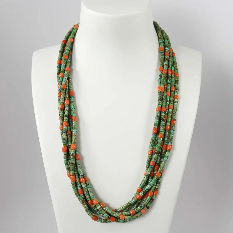 Turquoise and Coral Necklace