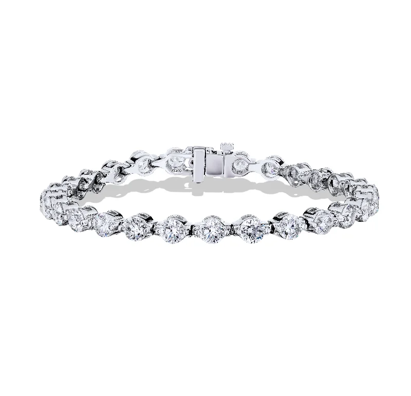 Sabel Collection White Gold Single Prong Diamond Tennis Bracelet